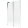 Mexen Mist L vonios užtvara dviejų dalių 110 x 150 cm, permatoma, chromuota - 8A9L-110-011-01-00
