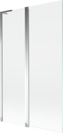 Mexen Mist L vonios užtvara dviejų dalių 110 x 150 cm, permatoma, chromuota - 8A9L-110-011-01-00