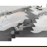 Mexen Silo laisvai pastatoma kampinė vonia dešinė rifliuota 170 x 80 cm, balta, perteklius šepečiuota varis - 52891708000P-65