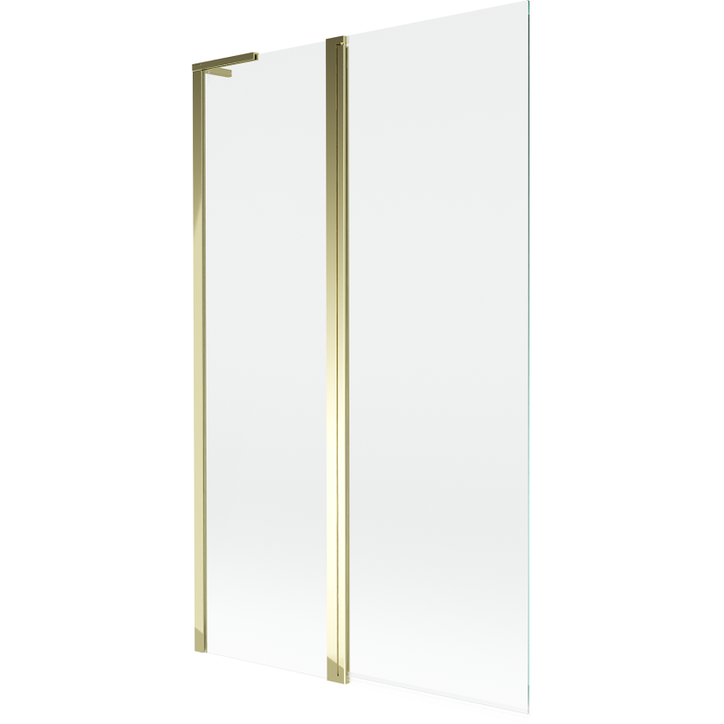 Mexen Mist L vonios ekranas, 2 sparnų 110 x 150 cm, skaidrus, auksinis - 8A9L-110-011-50-00