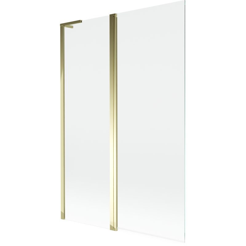Mexen Mist L dviejų dalių vonios ekranas, 120 x 150 cm, skaidrus, auksinis - 8A9L-120-011-50-00