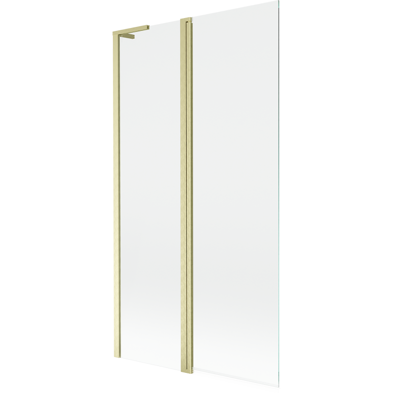 Mexen Mist L vonios pertvara, dviejų dalių, 100 x 150 cm, skaidri, auksinė šepečiuota - 8A9L-100-011-55-00