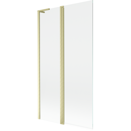 Mexen Mist L vonios pertvara, dviejų dalių, 100 x 150 cm, skaidri, auksinė šepečiuota - 8A9L-100-011-55-00