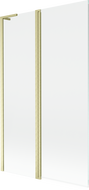 Mexen Mist L vonios skiriamasis ekranas, 2 sparnai, 110 x 150 cm, permatomas, auksinis šveistas - 8A9L-110-011-55-00