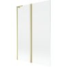 Mexen Mist L vonios ekranas, 2-jų dalių, 120 x 150 cm, permatomas, auksinis šepetuotas - 8A9L-120-011-55-00