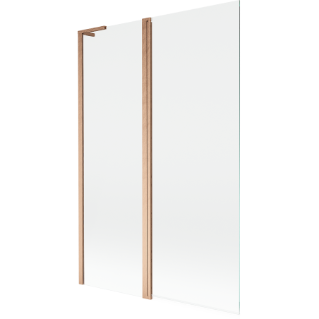 Mexen Mist L vonios sienelė 2-dalių 120 x 150 cm, skaidri, šlifuotas varis - 8A9L-120-011-65-00