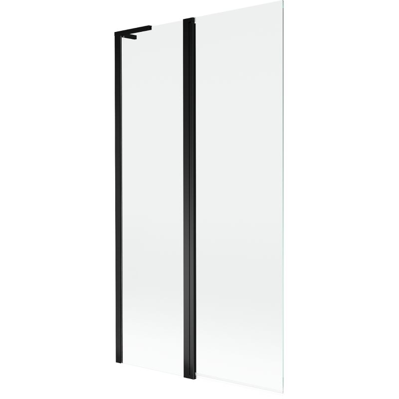 Mexen Mist L vonios ekranas, 2-durų, 100 x 150 cm, permatomas, juodas - 8A9L-100-011-70-00