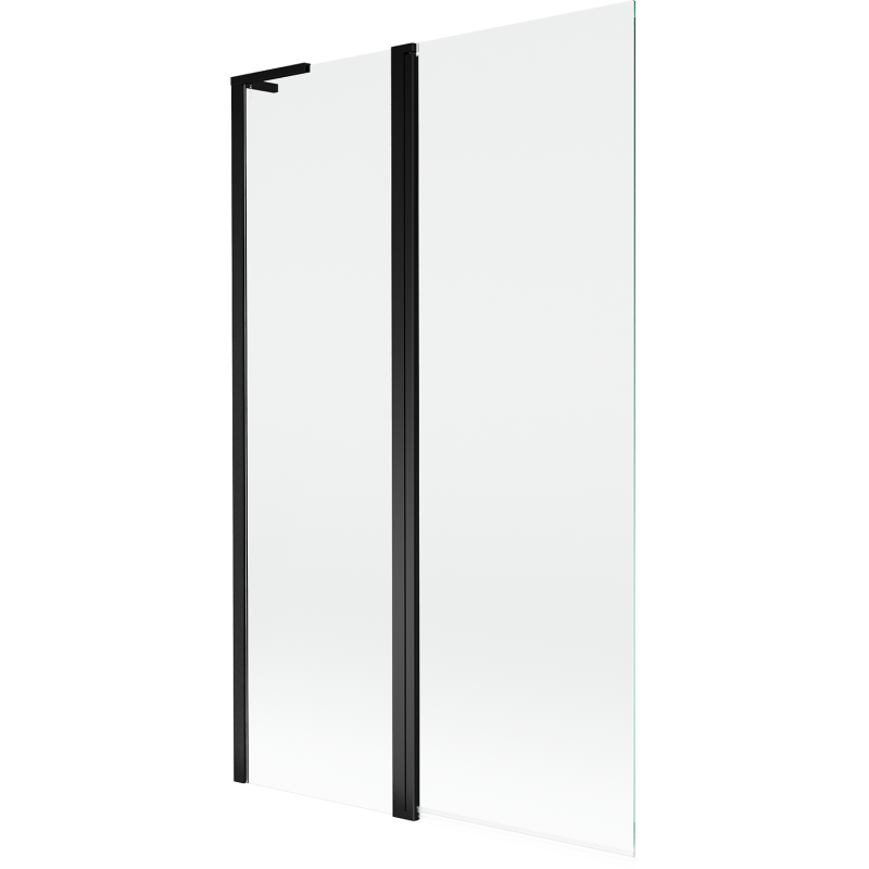 Mexen Mist L vonios pertvara 2-durų 110 x 150 cm, skaidri, juoda - 8A9L-110-011-70-00