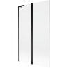 Mexen Mist L vonios pertvara 2-durų 110 x 150 cm, skaidri, juoda - 8A9L-110-011-70-00