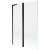 Mexen Mist L vonios kabinos 2-durys 110 x 150 cm, skaidrus, juodas - 8A9L-120-011-70-00