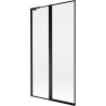 Mexen Mist L vonios sienelė, 2-dalių, kairinė 100 x 150 cm, juodas rėmas, juoda - 8A9L-100-011-70-70-L