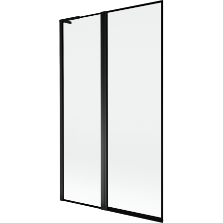 Mexen Mist L vonios ekranas su 2 sparnais kairei, 110 x 150 cm, juodas rėmelis, juodas - 8A9L-110-011-70-70-L