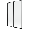 Mexen Mist L vonios pertvara su 2 varčiomis, kairinė, 120 x 150 cm, juodas rėmas, juoda - 8A9L-120-011-70-70-L