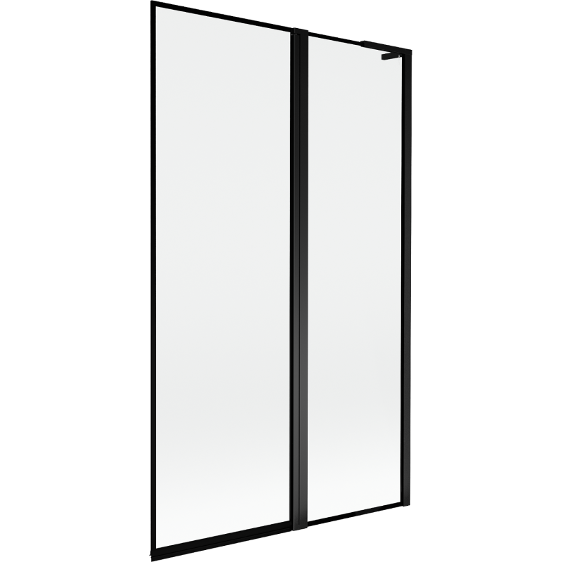 Mexen Mist L vonios sienelė su 2 varstomais sparnais, dešinė, 110 x 150 cm, juodas rėmas, juodas - 8A9L-110-011-70-70-P