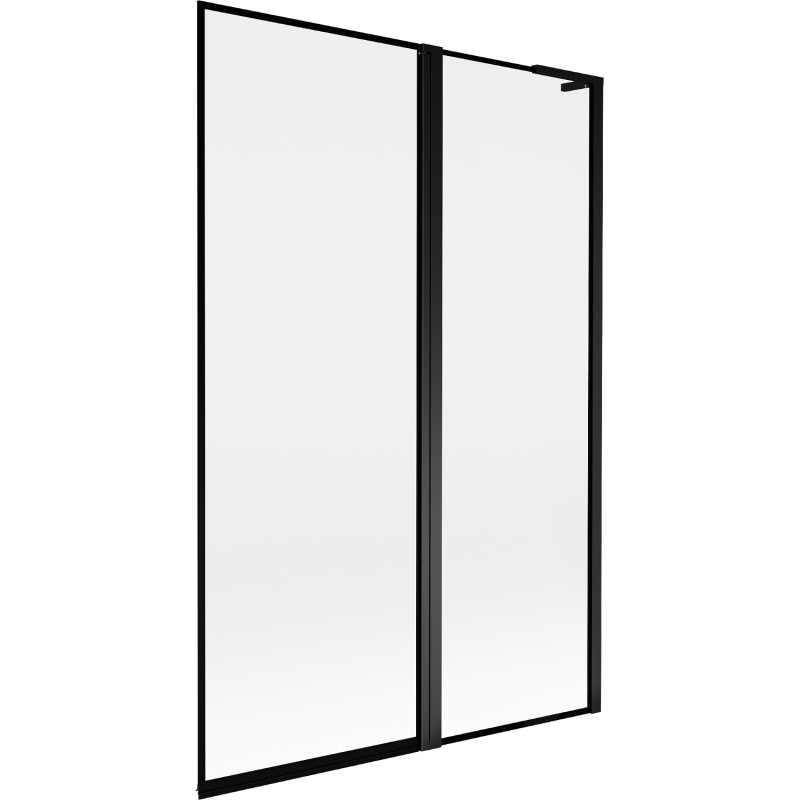 Mexen Mist L vonios kambario pertvara 2-panelinė dešinė 120 x 150 cm, juodas rėmas, juodas - 8A9L-120-011-70-70-P