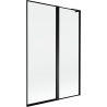 Mexen Mist L vonios kambario pertvara 2-panelinė dešinė 120 x 150 cm, juodas rėmas, juodas - 8A9L-120-011-70-70-P