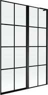 Mexen Mist L vonios pertvara 2 dalių dešinė 120 x 150 cm, juodas tinklelis, juoda - 8A9L-120-011-70-77-P