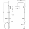 Mexen T54 dušo stulpelis, Juoda/Chromo - 798545493-71