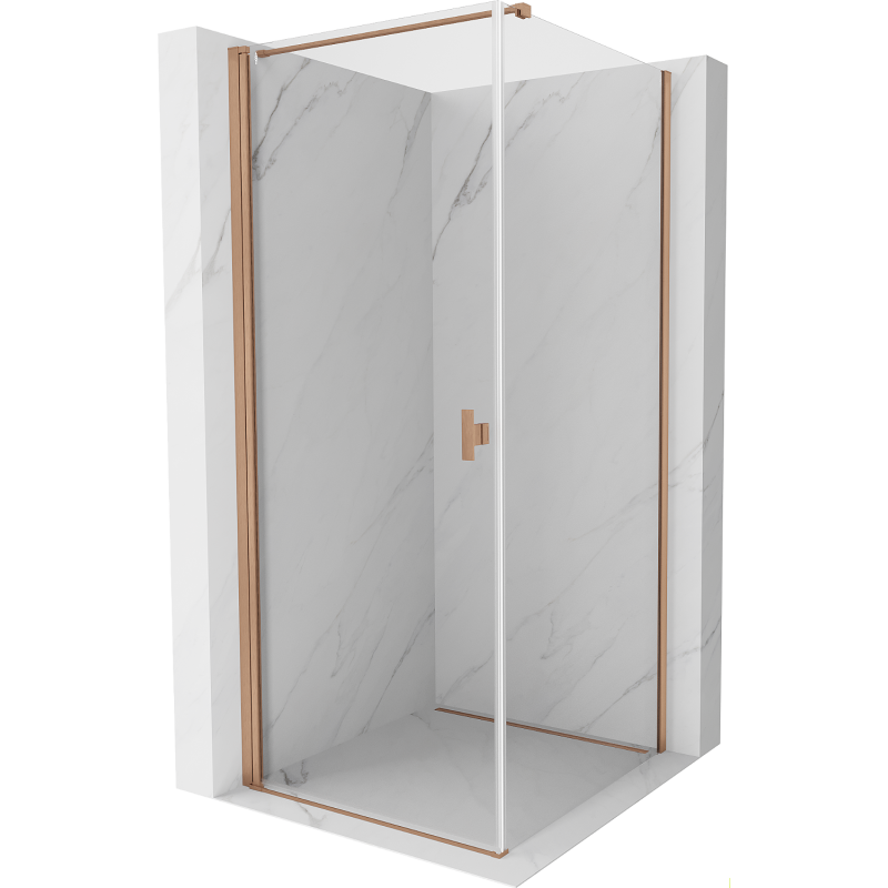 Mexen Mist-B atveriama dušo kabina 85 x 85 cm, skaidrus, šlifuotas varis - 8A2T-085-085-65-00