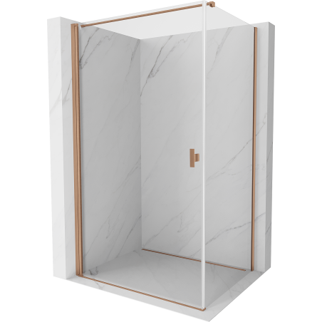 Mexen Mist-B dušo kabina atidaroma 100 x 95 cm, skaidri, šlifuotas varis - 8A2T-100-095-65-00