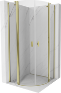 Mexen Mist pusapvalė dušo kabina su įstumiamomis durimis 90 x 90 cm, skaidri, auksinė - 8A32-090-090-50-00