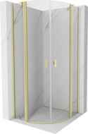 Mexen Mist pusapvalė dušo kabina, atveriama 90 x 90 cm, skaidri, auksinės matinės spalvos - 8A32-090-090-55-00
