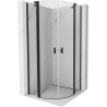 Mexen Mist pusapvalė dušo kabina, atveriama 90 x 90 cm, skaidri, juoda - 8A32-090-090-70-00