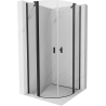 Mexen Mist pusapvalė dušo kabina su stumdomomis durimis 100 x 100 cm, skaidri, juoda - 8A32-100-100-70-00