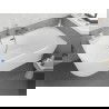 Mexen Silo laisvai pastatoma dešinė kampinė rifliuota vonia 170 x 80 cm, balta, perpylimas gun metal - 52891708000P-95