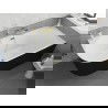 Mexen Silo laisvai pastatoma kampinė dešinė su grioveliais 170 x 80 cm, balta/juoda, auksinė perteklė - 52891708075P-50