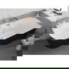 Mexen Silo laisvai stovinti kampinė dešinė rifliuota vonia 170 x 80 cm, balta/juoda, persikų auksas - 52891708075P-60