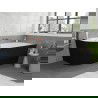 Mexen Silo laisvai stovinti kampinė dešinė rifliuota vonia 170 x 80 cm, balta/juoda, persikų auksas - 52891708075P-60