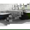 Mexen Silo laisvai pastatoma kampinė dešinė rifliuota vonia 170 x 80 cm, balta/juoda, juodas persipylimas - 52891708075P-70