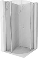 Mexen Mist L pusapvalė dušo kabina su atveriamomis durimis, 100 x 100 cm, skaidrus, chromas - 8A32L-100-100-01-00