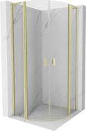 Mexen Mist L pusapvalė dušo kabina su atveriamomis durimis 80 x 80 cm, permatoma, auksinė šlifuota - 8A32L-080-080-55-00
