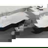 Mexen Silo laisvai pastatoma kampinė dešinė vonia 170 x 80 cm, balta/juoda, matinio nikelio perpylimas - 52891708075P-97