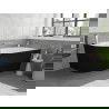 Mexen Silo laisvai pastatoma kampinė dešinė vonia 170 x 80 cm, balta/juoda, matinio nikelio perpylimas - 52891708075P-97