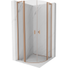 Mexen Mist L pusapvalė atveriama dušo kabina 100 x 100 cm, permatoma, šlifuota varis - 8A32L-100-100-65-00