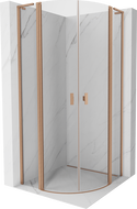 Mexen Mist L pusapvalė atveriama dušo kabina 100 x 100 cm, permatoma, šlifuota varis - 8A32L-100-100-65-00