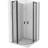Mexen Mist L pusapvalė dušo kabina su atveriamomis durimis 80 x 80 cm, skaidri, juoda - 8A32L-080-080-70-00