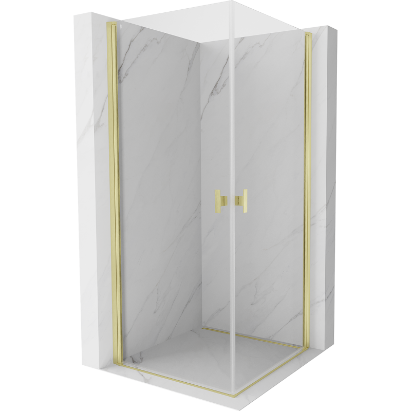 Mexen Mist-B Duo varstoma dušo kabina 85 x 85 cm, skaidri, šlifuotas auksas - 8A2-085-085-55-00