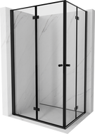 Mexen Mist-F Duo sulankstoma dušo kabina kairė 95 x 80 cm, juodas rėmas, juoda - 8A6-095L-080P-70-70