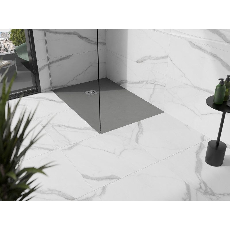 Mexen Stone+ stačiakampis kompozitinis dušo padėklas 90 x 70 cm, pilkas-betoninis - 44617090
