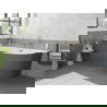 Mexen Silo laisvai pastatoma kampinė vonia kairė rifliuota 150 x 75 cm, balta/pilka, aukso perpylimas - 52891507562L-50