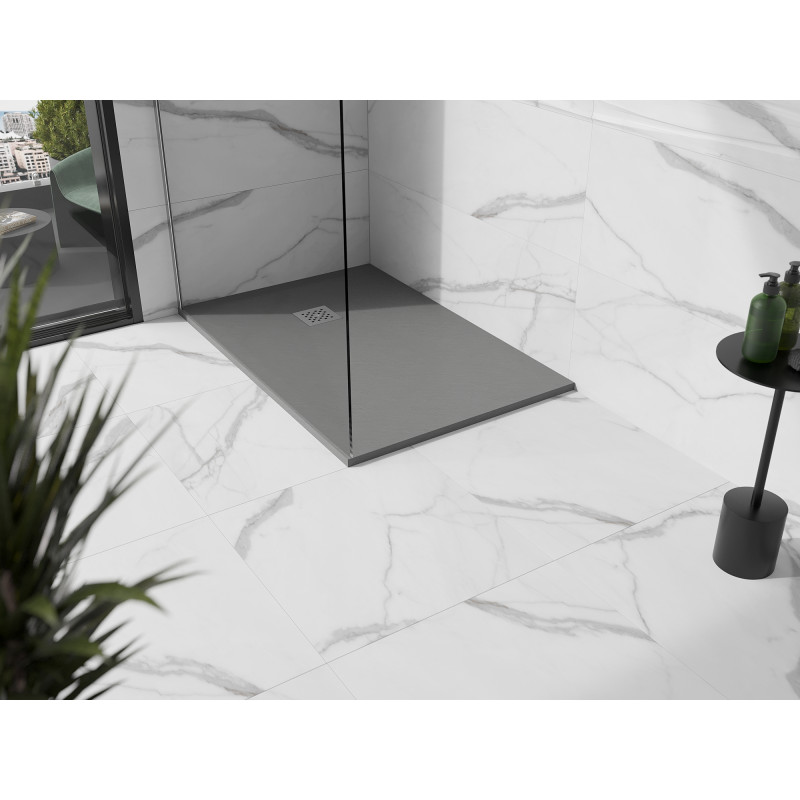 Mexen Stone+ stačiakampė kompozicinė dušo padėklas 100 x 70 cm, pilkai-betoninė - 44617010