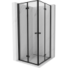 Mexen Mist-F Dvi sulankstomos dušo kabinos, 85 x 85 cm, juodas rėmas, juoda - 8A6-085L-085P-70-70