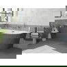Mexen Silo laisvai stovinti kampinė kairė rifliuota vonia 170 x 80 cm, balta/pilka, chromuotas perpylimas - 52891708062L-01