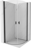 Mexen Mist pusapvalė dušo kabina su varstomomis durimis 90 x 90 cm, skaidri, juoda - 8A31-090-090-70-00