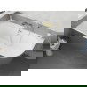 Mexen Silo laisvai pastatoma kairinė rifliuota vonia 170 x 80 cm, balta/pilka, aukso spalvos matinė pralaida - 52891708062L-55