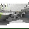 Mexen Silo laisvai pastatoma kairinė rifliuota vonia 170 x 80 cm, balta/pilka, aukso spalvos matinė pralaida - 52891708062L-55